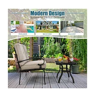 Sugift 2 Pieces Patio Loveseat Bench Table Furniture Set with Cushioned Chair