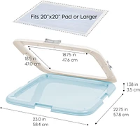 Iris Usa Holder, Fits 23"x23" or Larger, Medium, Puppy Dog Pad Hoder, Secured Latches, Non-Skid Rubber Feet, High Polish Finish for Easy Cleaning, Lea