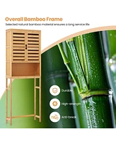 Givimo Bamboo Over The Toilet Storage Cabinet Bathroom with Adjustable Shelf