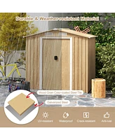 Givimo Weather Resistant Galvanized Steel Shed with Tilted Roof for Backyard Garden Patio Lawn
