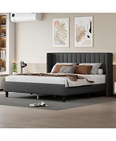 Streamdale Furniture Upholstered King Bed Frame, No Box Spring Needed