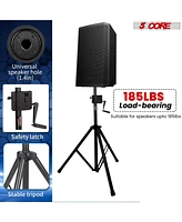 5 Core Speaker Stand Pair Tripod Tall Crank Up Height Adjustable Heavy Duty Floor Stands 35mm Pa Pole Mount