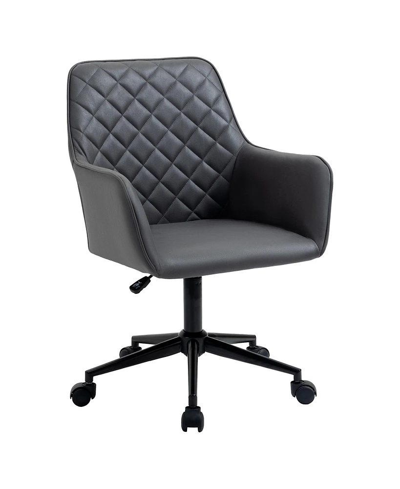 Vinsetto Microfiber Home Office Task Seat with 360 Swivel Wheels and Thick Padded Back