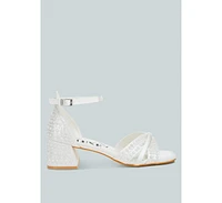 London Rag Cinnabon Pearl Embellished Strappy Sandals