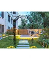 Streamdale Furniture Outdoor Black Metal Garden Arbor Archway