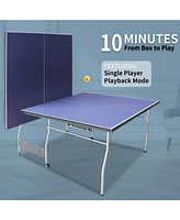 Streamdale Furniture Foldable Midsize Table Tennis Table with Paddles, Net, Balls