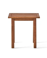 Coastal Slatted Outdoor Accent Table for Patio or Pool Deck