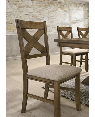 Simplie Fun Wood Fabric Upholstered Dining Chair Set of 2