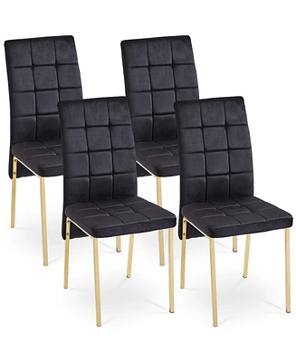 Simplie Fun Luxurious Golden Swallowtail Dining Chair with Ergonomic Velvet Upholstery