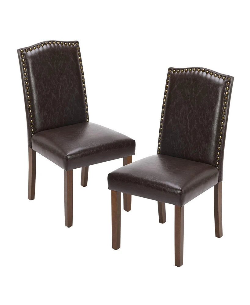 Simplie Fun Modern Armless Dining Chairs With Upholstered Fabric, Black,2P