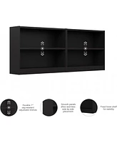 Streamdale Furniture Universal Small 2 Shelf Bookcase in Black - Set of 2