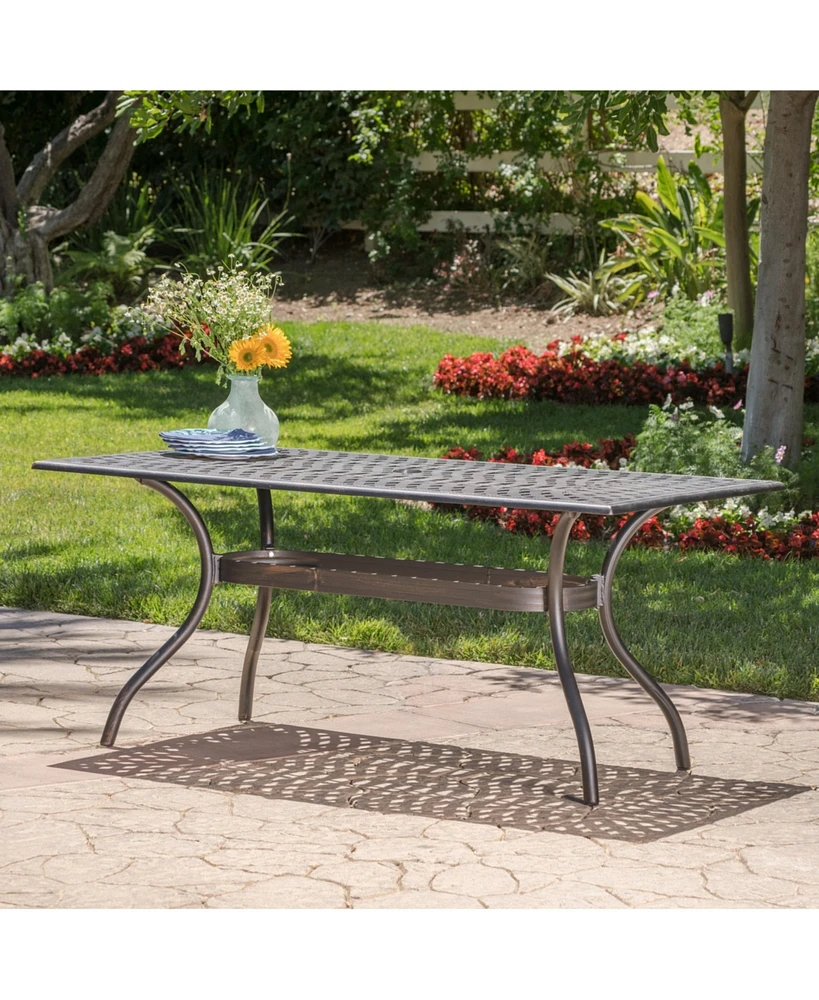 Simplie Fun Austin 68" Cast Aluminum Rectangular Dining Table