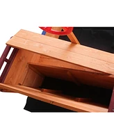 Streamdale Furniture Pirate Ship Sandbox with Cover, Rudder, Storage Bench, and Seat