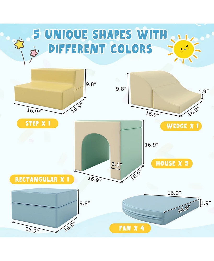 Streamdale Furniture 9-Piece Soft Foam Climbing Blocks for Toddlers