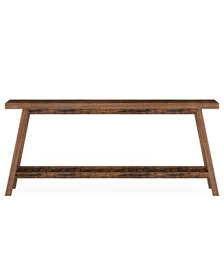 Tribesigns FarmYFuse Console Entryway Table: 70.9 Inches All Wood Table for Entrance, 2 Tiers Narrow Long Behind Couch Sofa Table, Foyer Entry