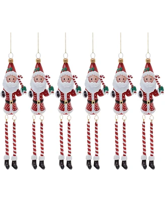 Slickblue Adorable Santa Ornaments for Holiday Cheer and Festive Decor (Set of 6)