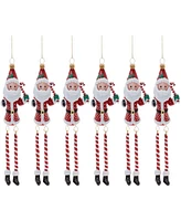 Slickblue Adorable Santa Ornaments for Holiday Cheer and Festive Decor (Set of 6)