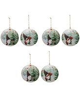 Slickblue Set of 6 Gnome Disc Ornaments for Whimsical Holiday Decor