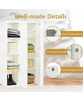 Sugift Clothes Foldable Armoire Wardrobe Closet with 12 Cubby Storage