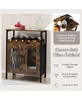 Sugift Industrial Sideboard Buffet Cabinet with Removable Wine Rack