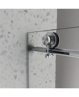 Streamdale Furniture Brushed Nickel Frameless Shower Door with Adjustable Soft-Closing