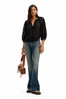 Desigual Women's Floral lace blouse