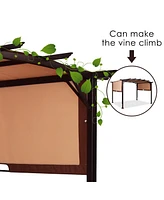 Skonyon 12 x 9 Feet Outdoor Pergola Gazebo with Retractable Canopy Shades