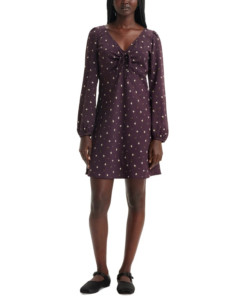Levi's Women's Delray Printed Long-Sleeve Dress