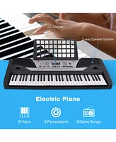 Yescom 61 Keys Electric Piano Keyboard w/ Lcd Display Personal Beginner Music EN71 Black