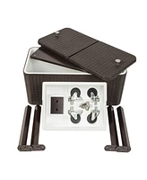 Yescom 80QT Rattan Square Legs Cooler with Shelf Portable Patio Party Cooler Cart
