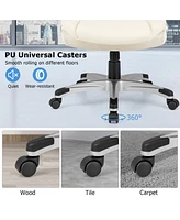 Skonyon Ergonomic Office Pu Leather Executive Chair with Flip-up Armrests and Rocking Function