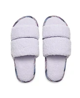 Feelgoodz Women's Faux Sherpa Double Strap Slipper Indoor / Outdoor House Shoes