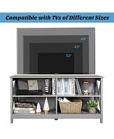 Gymax Tv Stand Entertainment Media Center for Tv's up to 55'' w/ Storage Shelves