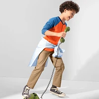 Lands' End Boys Husky Stretch Soft Rib Waist Iron Knee Pull On Pants