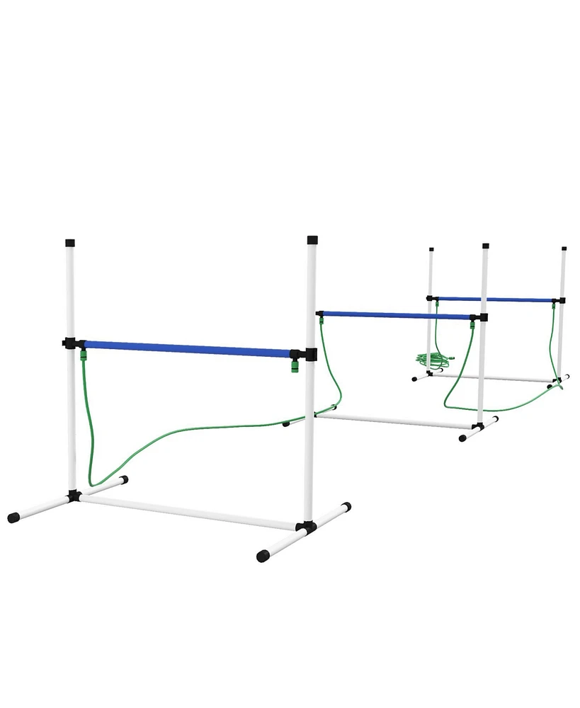 PawHut 3 Piece Dog Agility Training Equipment Set with 3 Hurdles, White