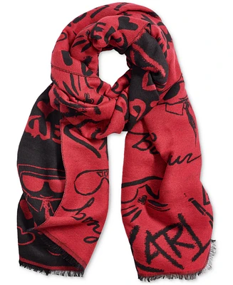 Karl Lagerfeld Paris Women's Icon Sayings Blanket Scarf