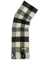 Coach Women's Wool Checkered Fringe-Trim Scarf