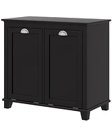 Homcom Tilt-Out Laundry Sorter Bathroom Cabinet, Black