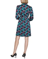 Karl Lagerfeld Paris Women's Belted Shirtdress