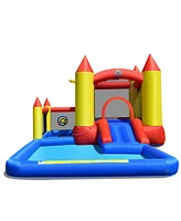 Sugift Inflatable Water Slide Castle Kids Bounce House with 480W Blower