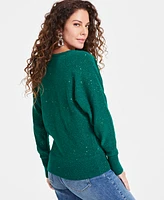 I.n.c. International Concepts Women's Sequin-Shine V-Neck Sweater