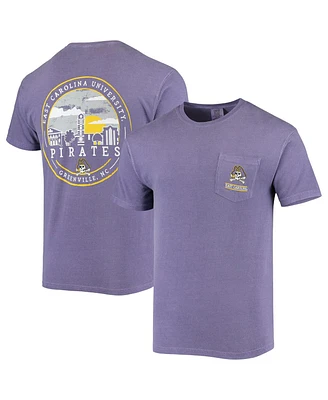 Image One Men's Purple Ecu Pirates Circle Campus Scene T-Shirt