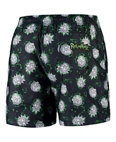 Freeze Max Men's Black Rick and Morty '90s Rave Rickvival Allover Print Shorts