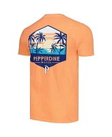 Image One Men's Orange Pepperdine Waves Landscape Shield T-Shirt