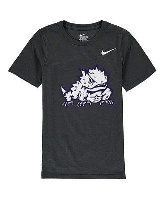 Nike Big Boys and Girls Anthracite Tcu Horned Frogs Cotton Logo T-Shirt