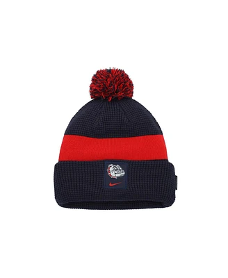 Nike Men's Navy Gonzaga Bulldogs Sideline Team Cuffed Knit Hat with Pom