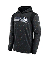 Nike Men's Charcoal Seattle Seahawks Nfl Crucial Catch Therma Pullover Hoodie