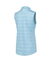 FootJoy Women's Blue The Players Space Dye Stripe Sleeveless Polo