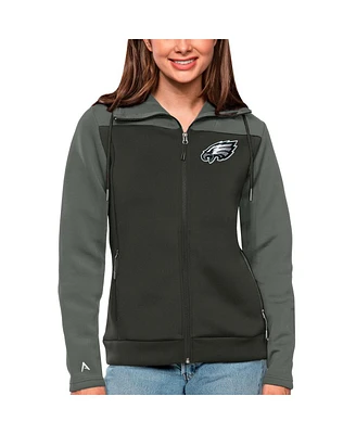 Antigua Women's Steel/Charcoal Philadelphia Eagles Protect Full-Zip Jacket