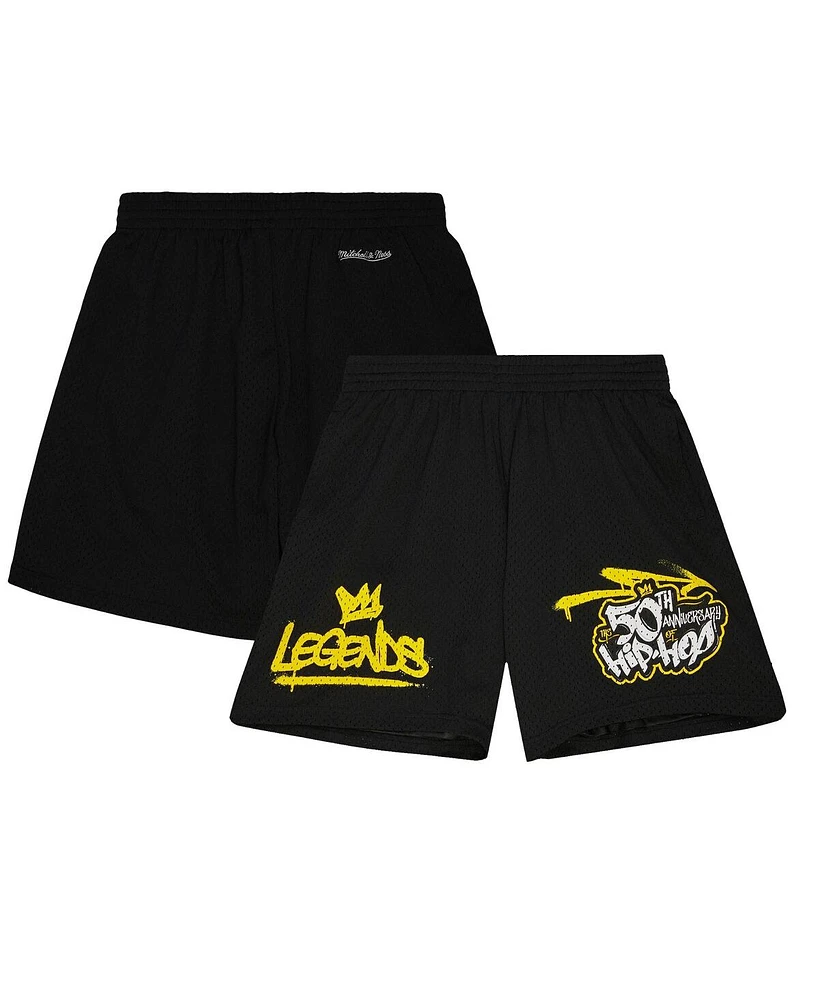 Mitchell & Ness Men's Black 50th Anniversary of Hip-Hop Legends Shorts